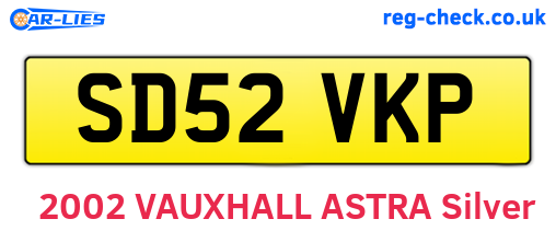 SD52VKP are the vehicle registration plates.