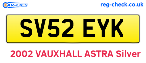 SV52EYK are the vehicle registration plates.