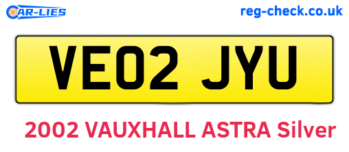 VE02JYU are the vehicle registration plates.