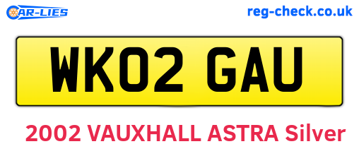 WK02GAU are the vehicle registration plates.
