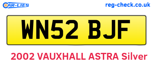 WN52BJF are the vehicle registration plates.