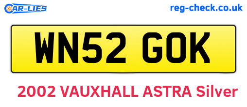 WN52GOK are the vehicle registration plates.