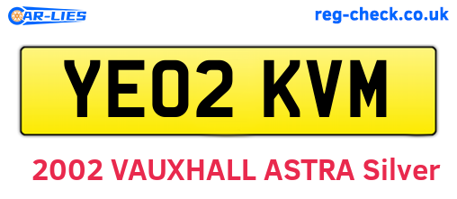 YE02KVM are the vehicle registration plates.