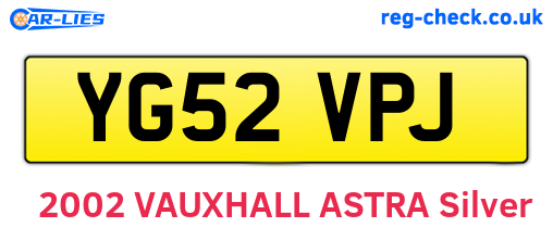 YG52VPJ are the vehicle registration plates.