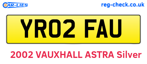 YR02FAU are the vehicle registration plates.
