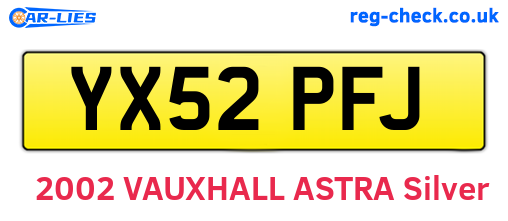 YX52PFJ are the vehicle registration plates.