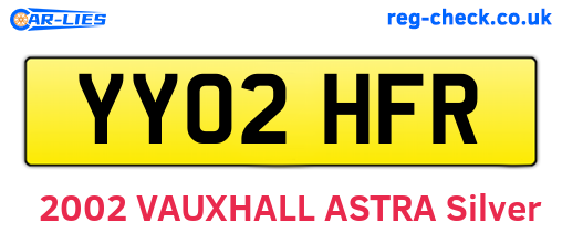 YY02HFR are the vehicle registration plates.