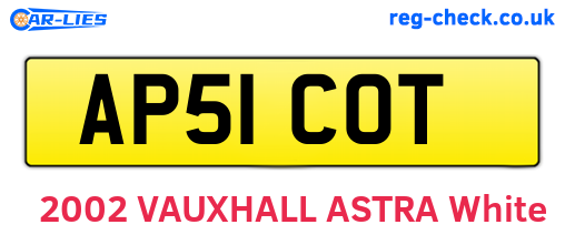 AP51COT are the vehicle registration plates.
