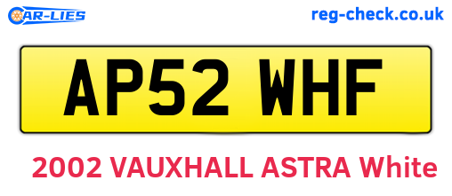 AP52WHF are the vehicle registration plates.
