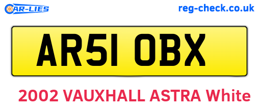 AR51OBX are the vehicle registration plates.