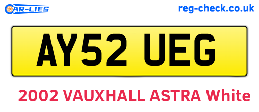 AY52UEG are the vehicle registration plates.