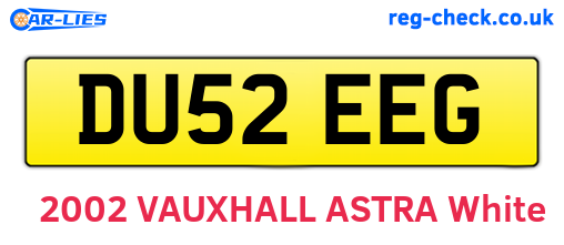 DU52EEG are the vehicle registration plates.