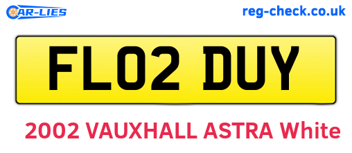 FL02DUY are the vehicle registration plates.