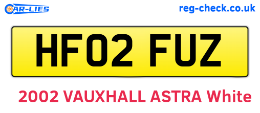 HF02FUZ are the vehicle registration plates.