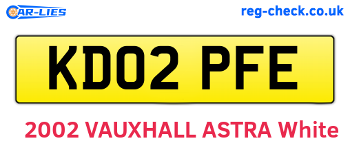 KD02PFE are the vehicle registration plates.