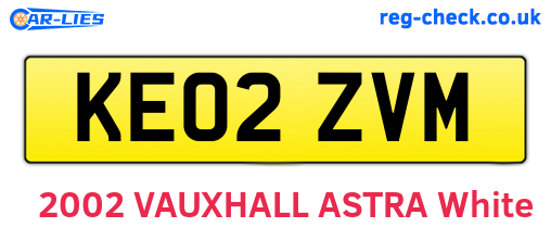 KE02ZVM are the vehicle registration plates.
