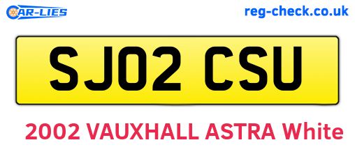 SJ02CSU are the vehicle registration plates.