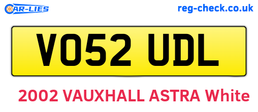 VO52UDL are the vehicle registration plates.