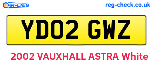 YD02GWZ are the vehicle registration plates.