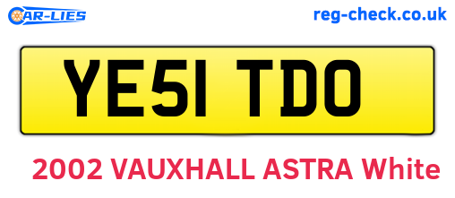 YE51TDO are the vehicle registration plates.