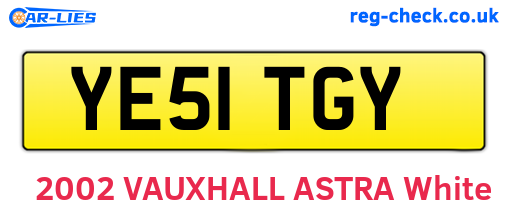 YE51TGY are the vehicle registration plates.