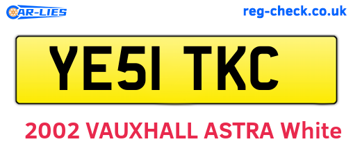 YE51TKC are the vehicle registration plates.
