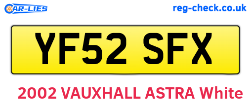 YF52SFX are the vehicle registration plates.