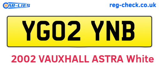 YG02YNB are the vehicle registration plates.