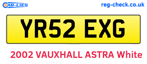 YR52EXG are the vehicle registration plates.