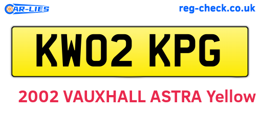 KW02KPG are the vehicle registration plates.