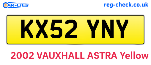 KX52YNY are the vehicle registration plates.