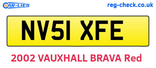 NV51XFE are the vehicle registration plates.