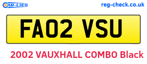 FA02VSU are the vehicle registration plates.