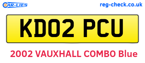 KD02PCU are the vehicle registration plates.