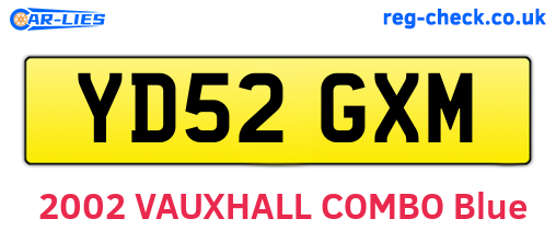 YD52GXM are the vehicle registration plates.