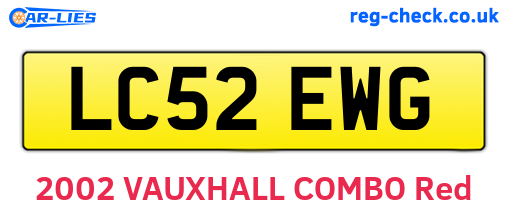LC52EWG are the vehicle registration plates.