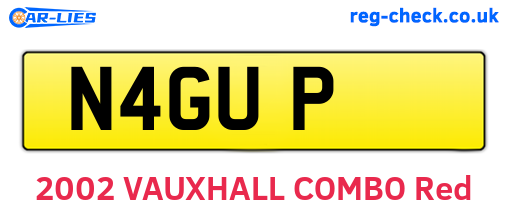 N4GUP are the vehicle registration plates.