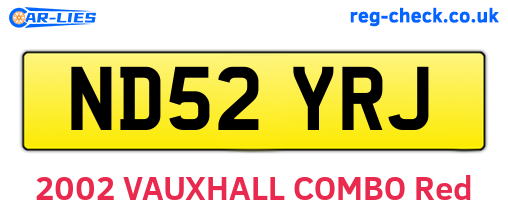 ND52YRJ are the vehicle registration plates.