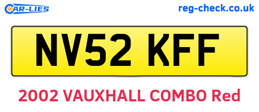 NV52KFF are the vehicle registration plates.