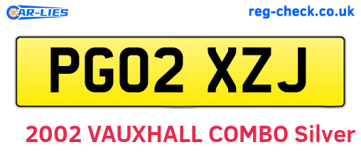 PG02XZJ are the vehicle registration plates.