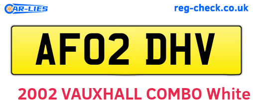 AF02DHV are the vehicle registration plates.