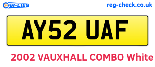AY52UAF are the vehicle registration plates.