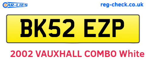BK52EZP are the vehicle registration plates.
