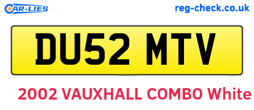 DU52MTV are the vehicle registration plates.