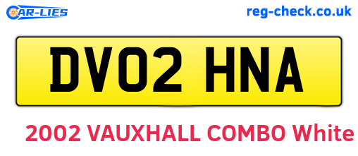 DV02HNA are the vehicle registration plates.