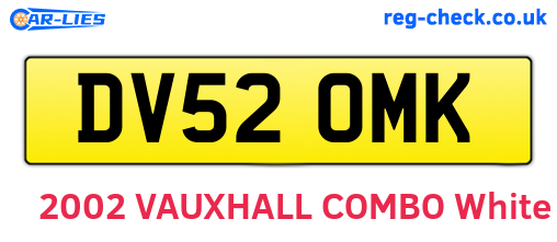 DV52OMK are the vehicle registration plates.