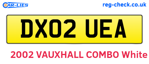 DX02UEA are the vehicle registration plates.