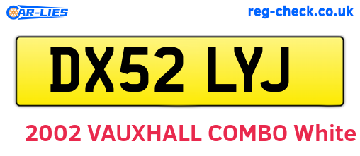 DX52LYJ are the vehicle registration plates.