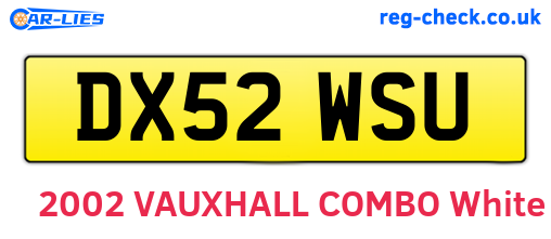 DX52WSU are the vehicle registration plates.