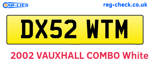 DX52WTM are the vehicle registration plates.